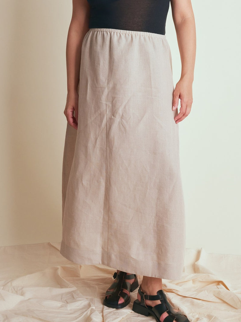 013 slit linen skirt