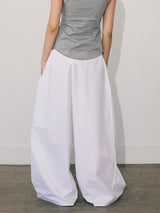 043 bias cut drawstring pant in off white poplin