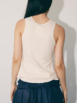 042 weekend tank in pale yellow cotton rib