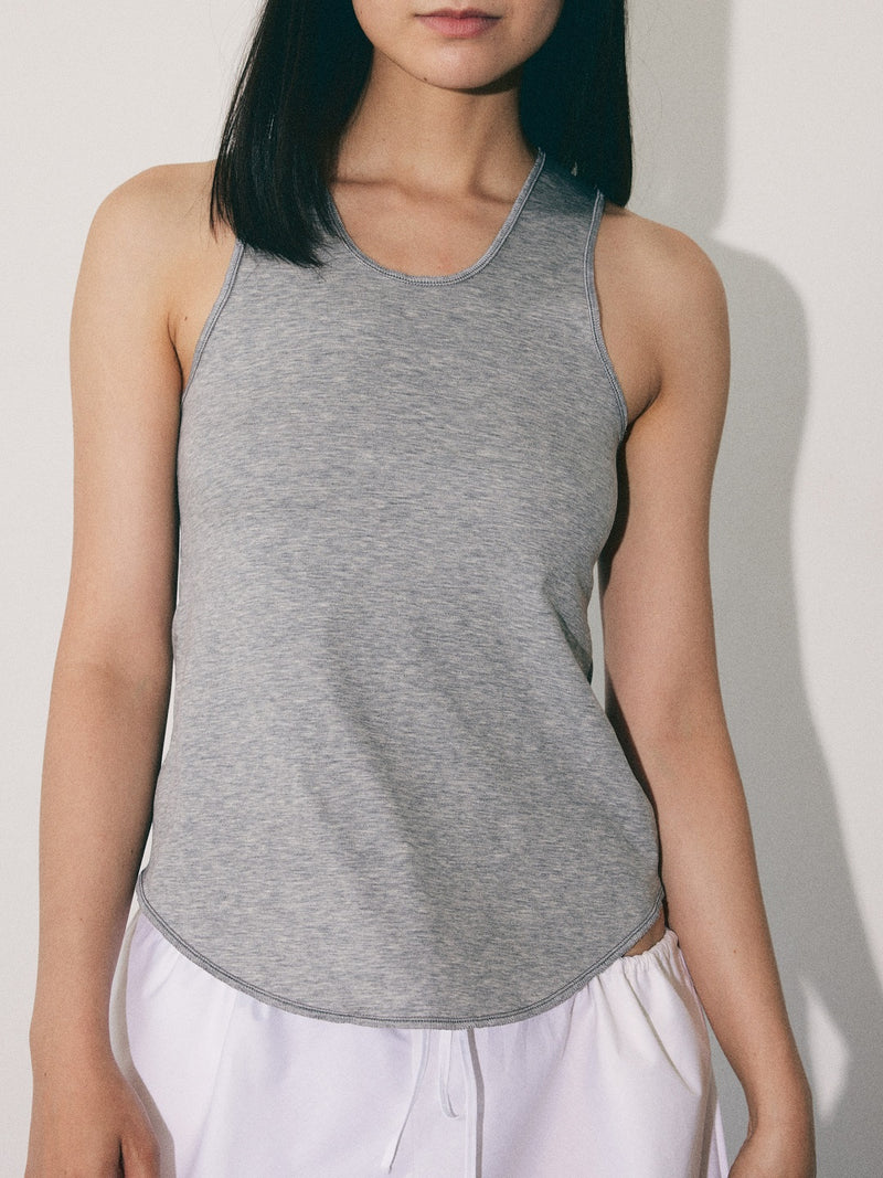 042 weekend tank in marle grey cotton jersey